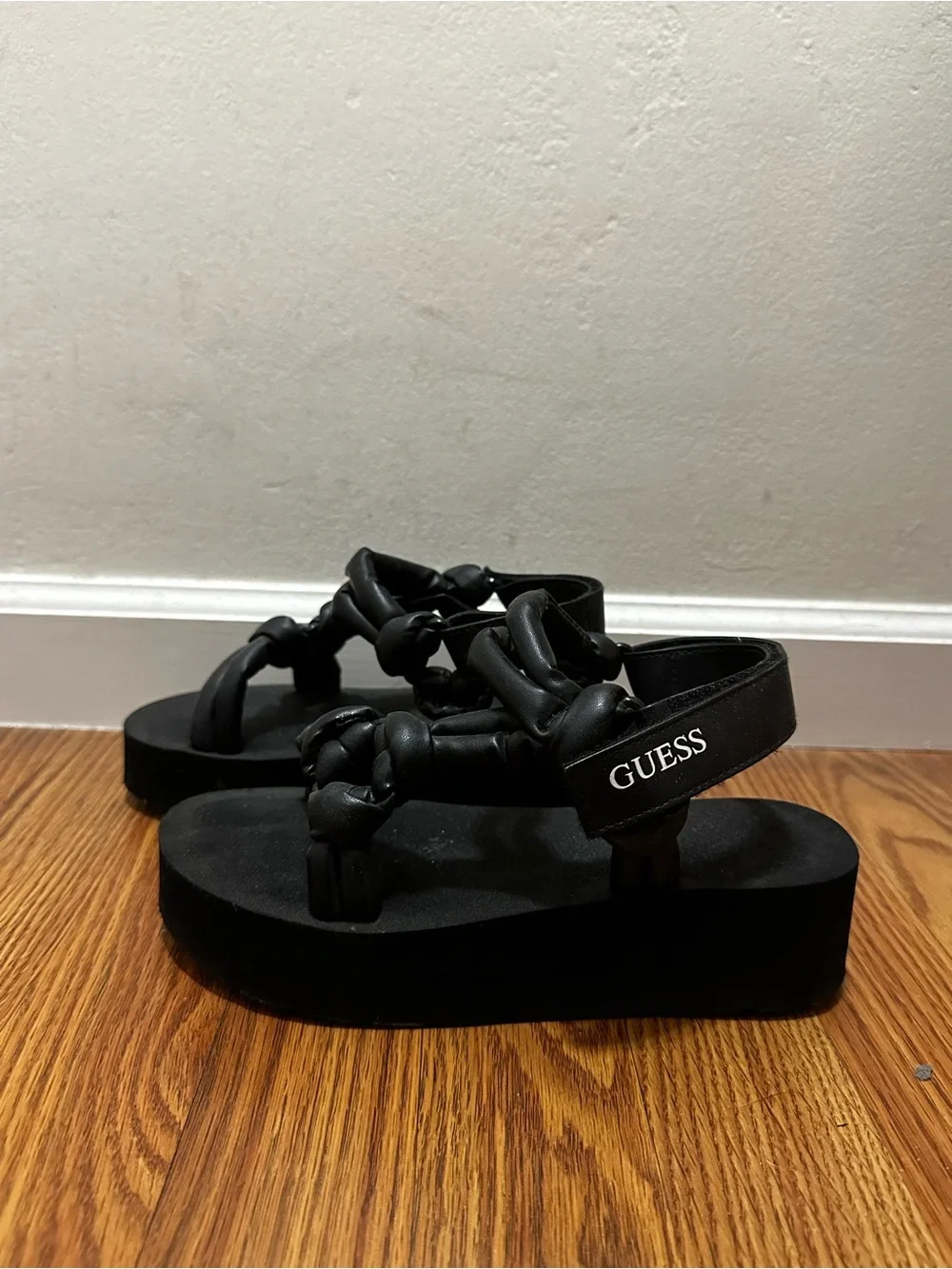 Guess Black Knotted Platform Sandals